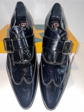 D&G Black Patent Leather Monk Strap Oxfords- NWB-RUNWAY MENS EU44